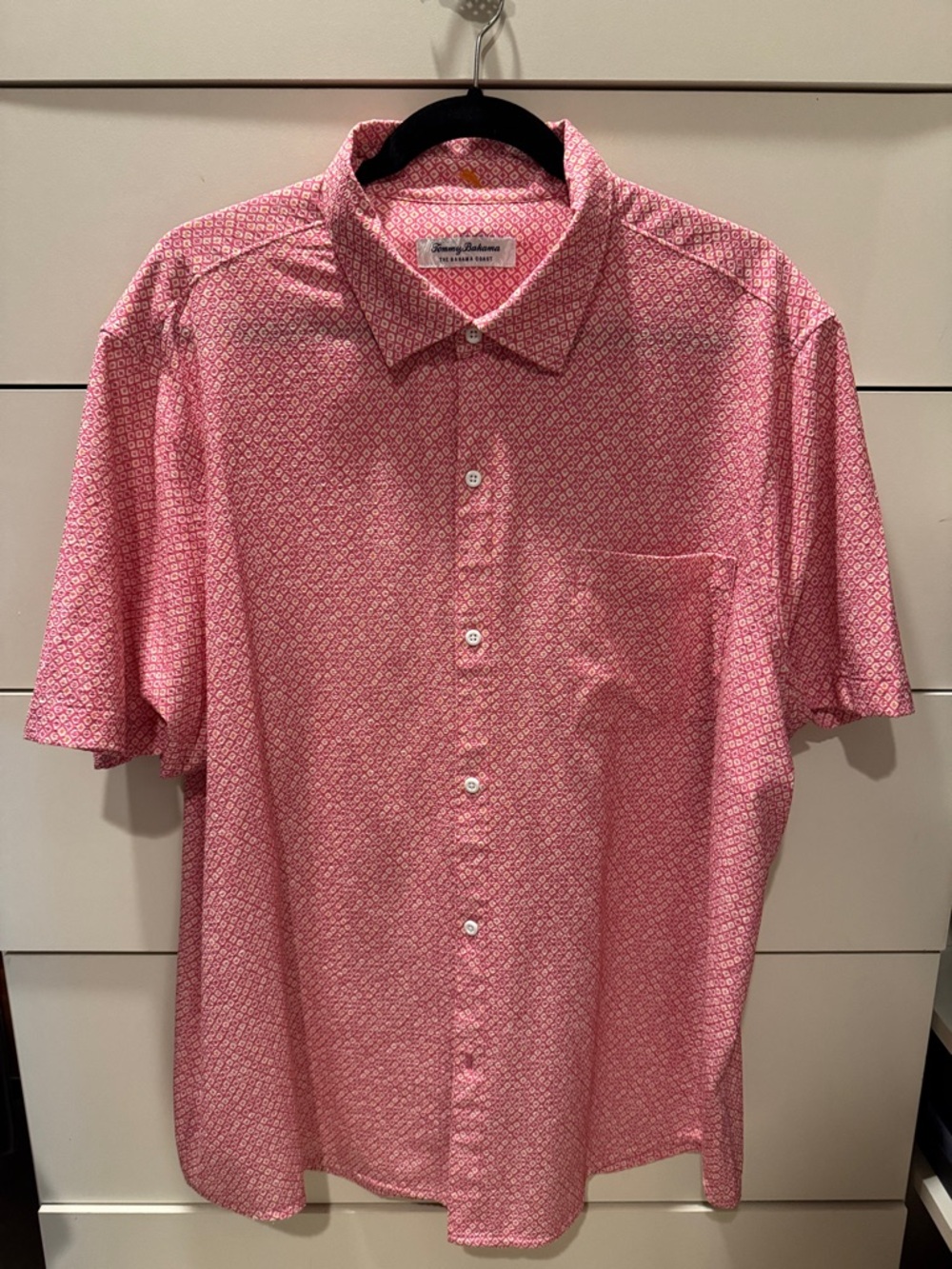 Tommy Bahama Pink Geometric Short-Sleeve Button-Down Shirt